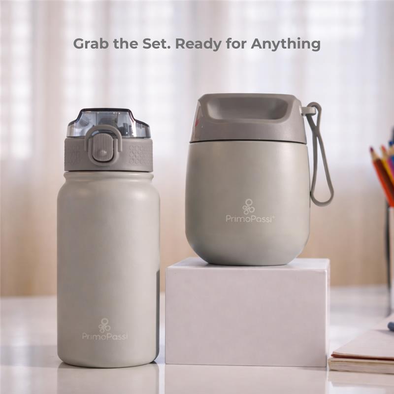 Primo Passi 12 oz Kids Insulated Straw Water Bottle, Gray Image 8