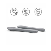 Primo Passi 2Pk Silicone Spoon, Dusty Blue Image 2
