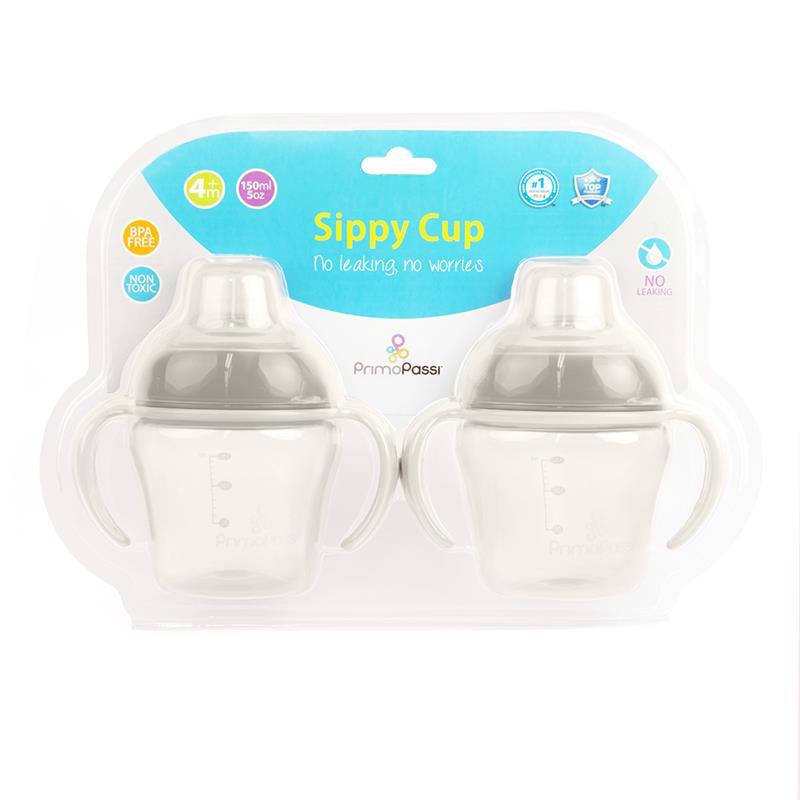 Primo Passi 5 oz. 2-Pack Sippy Cups 4 months, Grey Image 2