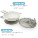 Primo Passi Baby Suction Bowl with Lid, Fork & Spoon Set, Grey Image 3