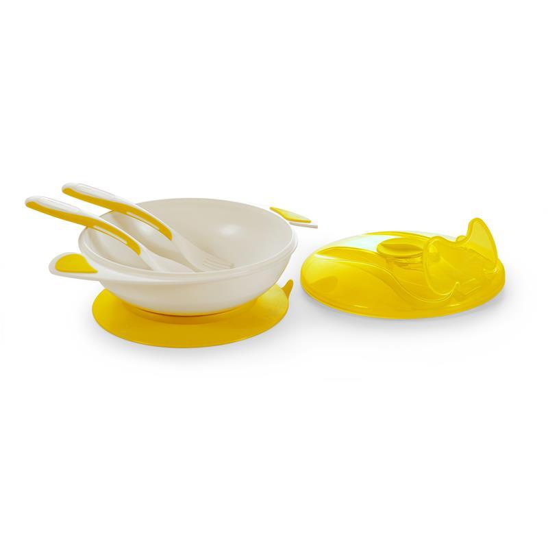 Primo Passi Baby Suction Bowl with Utensils, Yellow Image 3