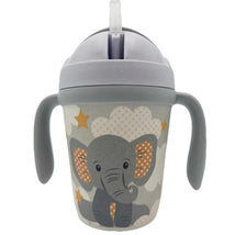 Primo Passi - Bamboo Fiber Kids Cup With Handle/Straw - Little Elephant Image 1