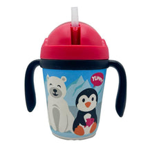 Primo Passi - Bamboo Fiber Kids Cup With Handle/Straw, Winter Friends (Penguin/Polar) Image 1