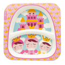 Primo Passi Bamboo Plate for Kids - Divided Toddler Square Bamboo Plate | Baby Dishes - Metoo Princess Doll Image 1