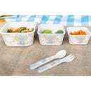 Primo Passi | Bamboo Fiber Kids Super Combo - Divided Square Plate, Square Bowl, Fork&Spoon, And 3 Food Container With Lids - Little Elephant Image 6