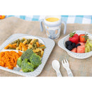 Primo Passi | Bamboo Fiber Kids Super Combo - Divided Square Plate, Square Bowl, Fork&Spoon, And 3 Food Container With Lids - Little Elephant Image 4