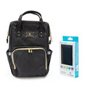 Primo Passi - Diaper Bag Backpack Lucca, Black + Power Bank Image 1
