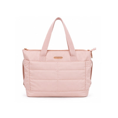 Pink Primo Passi diaper bag featuring two sturdy handles and a zippered closure, designed for carrying baby essentials.