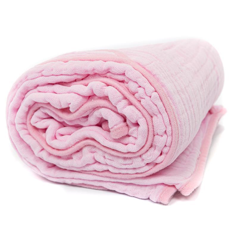 Primo Passi Hooded Muslin Towel, Light Pink | Baby Hooded Towels | Kids Hooded Towels Image 1