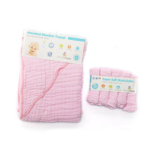 Primo Passi Hooded Muslin Towel + Washcloth, Light Pink Image 1