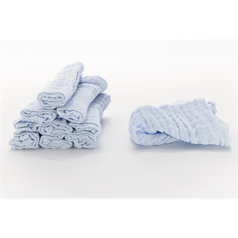 Primo Passi Hooded Muslin Towel + Washcloth Set, Light Blue  Image 3