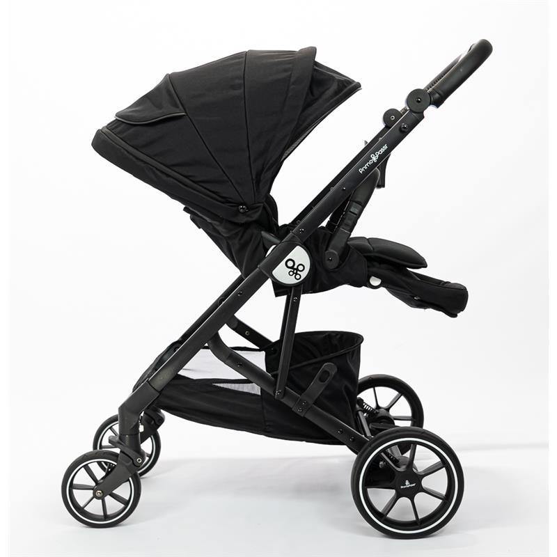 Primo Passi - Icon Stroller, Newborn to Toddler with Reversible Seat & Compact Fold, All Black Image 2
