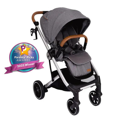 Primo Passi - Icon V2 Stroller, Newborn to Toddler with Reversible Seat & Compact Fold, Gray Melange Image 1