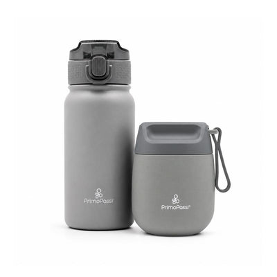 Primo Passi - Insulated Bottle + Insulated Food Jar - Senior Grey Image 1