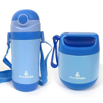 Primo Passi | Kids Insulated Food Jar & Insulated Straw Bottle For Kids Combo, Blue Image 1