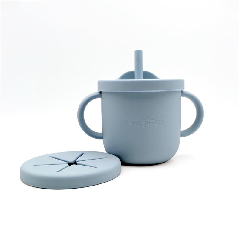 Primo Passi - Silicone Carrot Freezer + Food Feeder + Spoon 2-Pack + Suction Bowl + Suction Plate + Training Cup And Snack Cup - Dusty Blue Image 15
