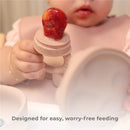 Primo Passi - Silicone Carrot Freezer + Food Feeder + Spoon 2-Pack + Suction Bowl + Suction Plate + Training Cup And Snack Cup - Rose Pink Image 4