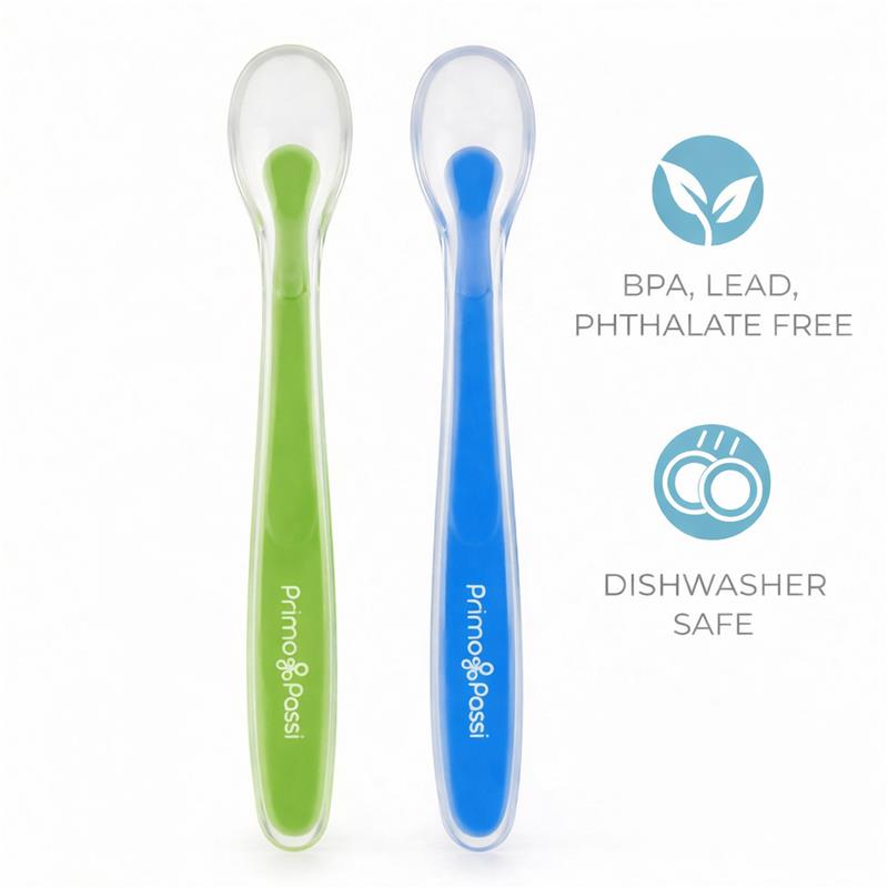 Primo Passi - 4Pk Silicone Spoon, Blue/Green Image 2