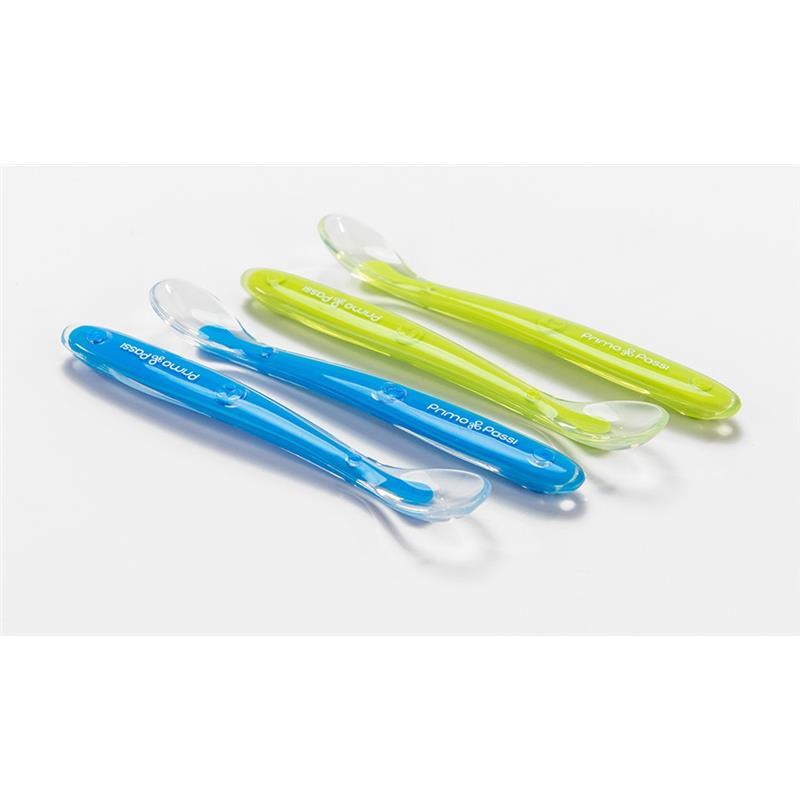 Primo Passi Silicone Spoon 4-Pack, Blue/Green Image 3