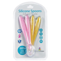 Primo Passi Silicone Spoon 4-Pack, Pink/Yellow Image 1
