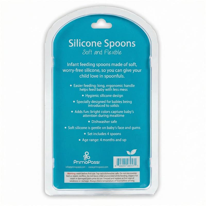 Primo Passi - 4Pk Silicone Spoon, Grey/Yellow Image 7
