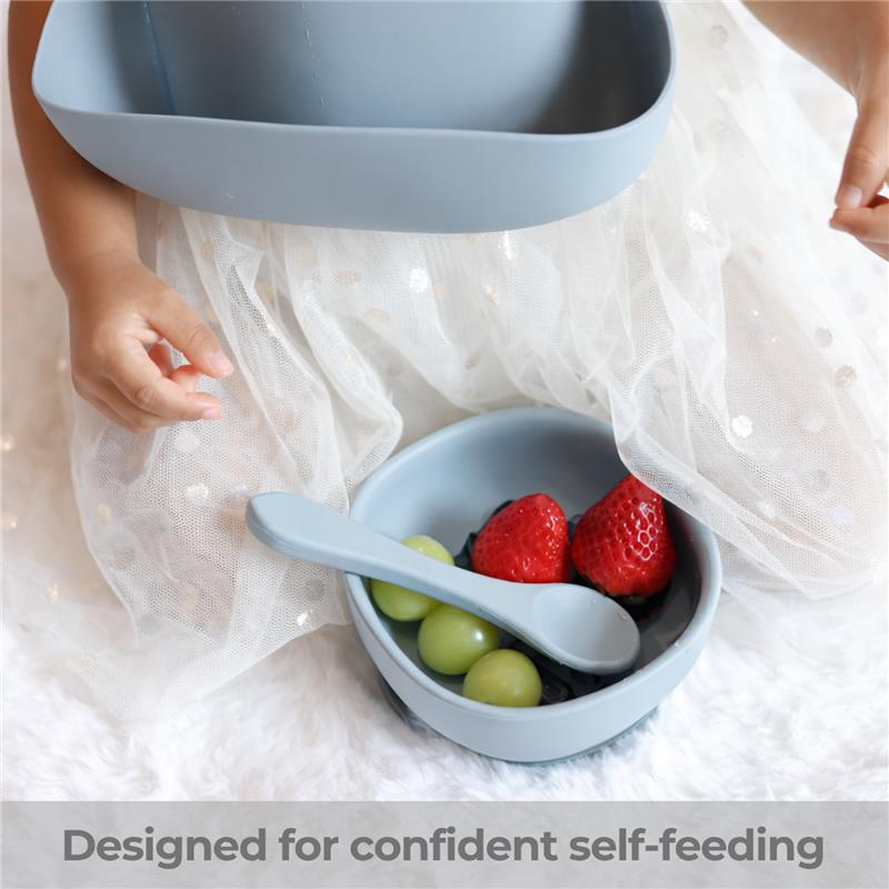 Primo Passi Silicone Suction Bowl, Dusty Blue Image 5