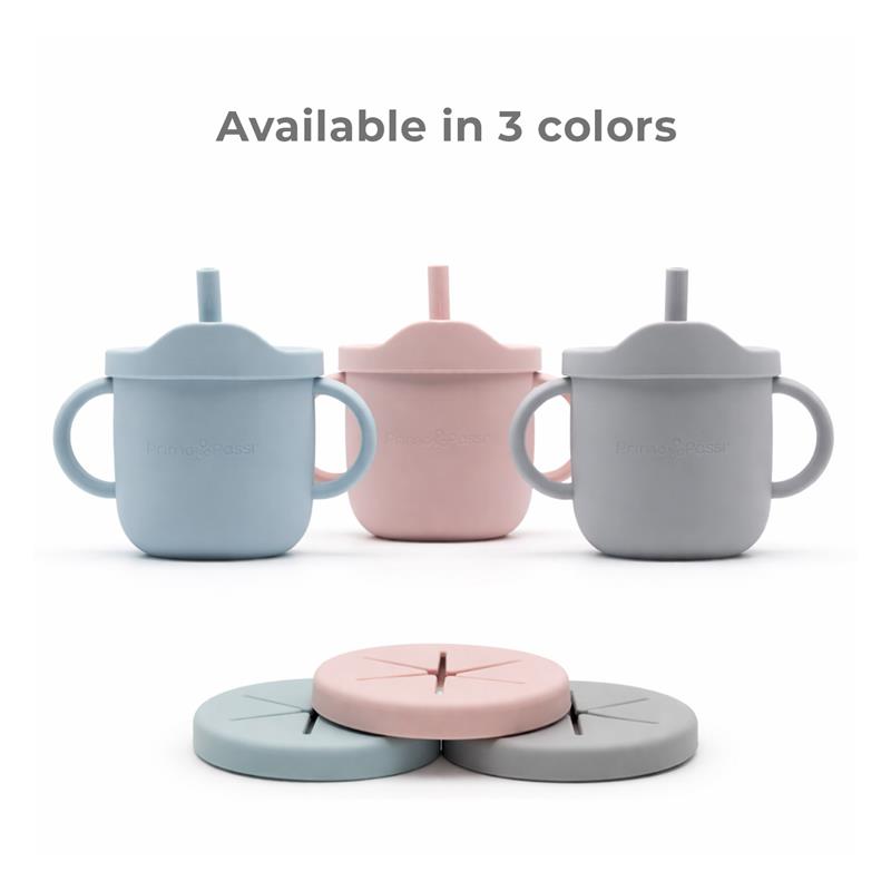 Primo Passi Silicone Training Cup & Snack Cup, Dusty Blue Image 7
