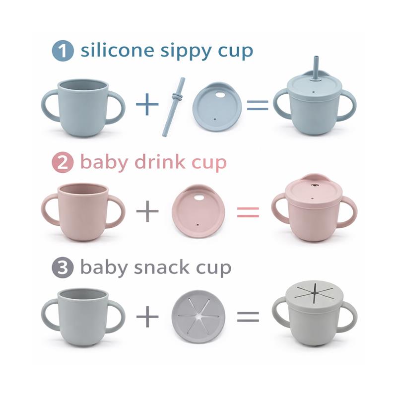 Primo Passi Silicone Training Cup & Snack Cup, Senior Gray Image 6