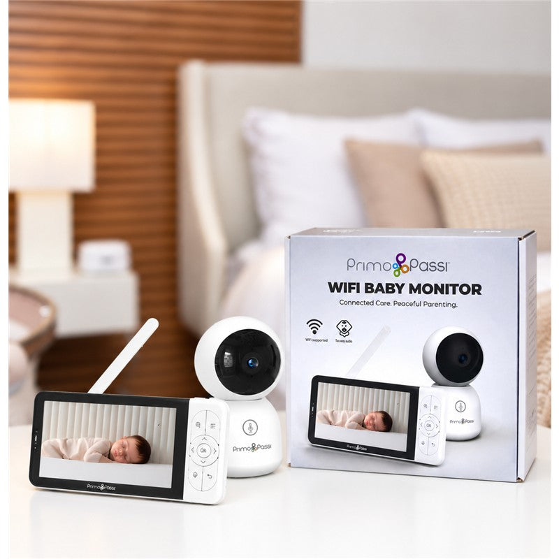 Primo Passi - Monitor de Bebé Wi-Fi Inteligente con Pantalla HD 5", Visión Nocturna