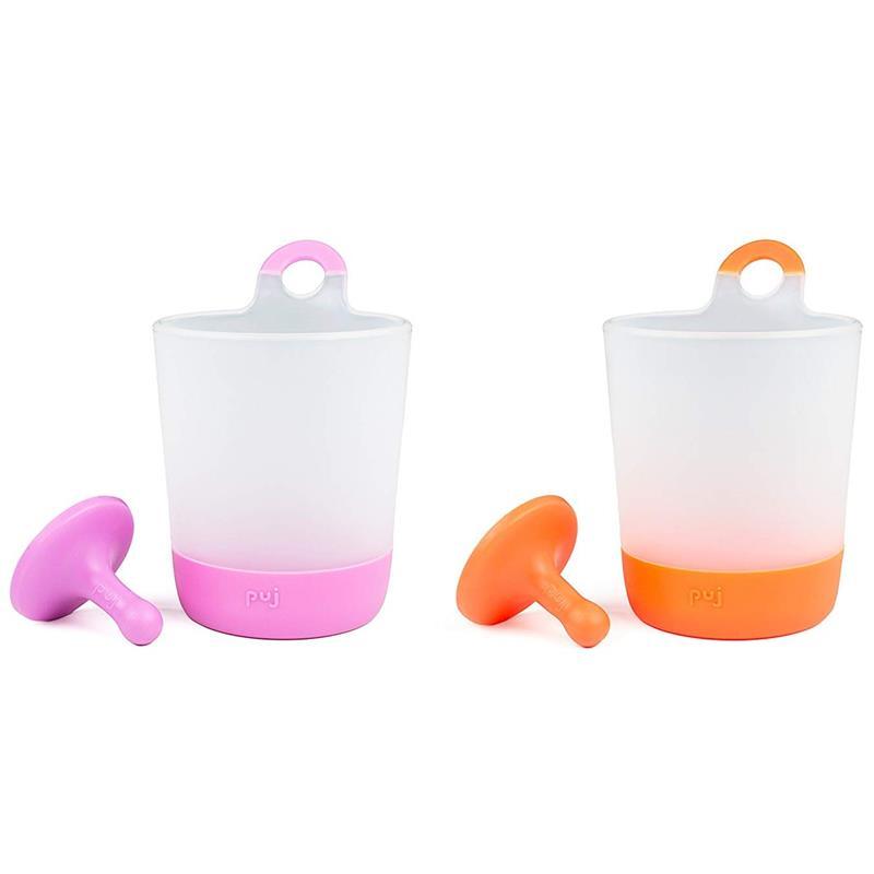 Puj - 2Pack Play + Rinse Cups, Lilac and Tangerine Image 1