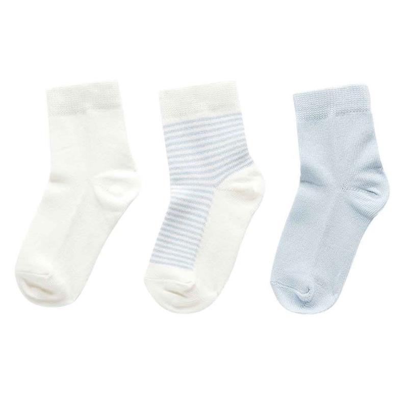 Pure Baby - 3Pk Baby Boy Organic Sock Set, Pale Blue Pack Image 1