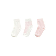 Pure Baby - 3Pk Baby Girl Organic Sock Set, Pale Pink Image 1