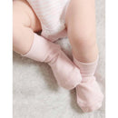 Pure Baby - 3Pk Baby Girl Organic Sock Set, Pale Pink Image 3
