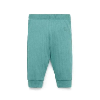 Pure Baby - Baby Boy Rib Leggings, Moss Green Image 1