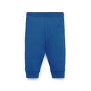 Baby boy rib leggings in a vibrant waterfall blue color with a comfortable waistband and cuffed ankles.