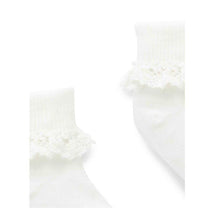Pure Baby - Baby Girl White Lace Sock Image 2