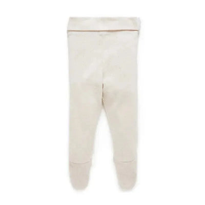 Pure Baby - Baby Neutral Pointelle Footed Leggings, Wheat Melange Image 1