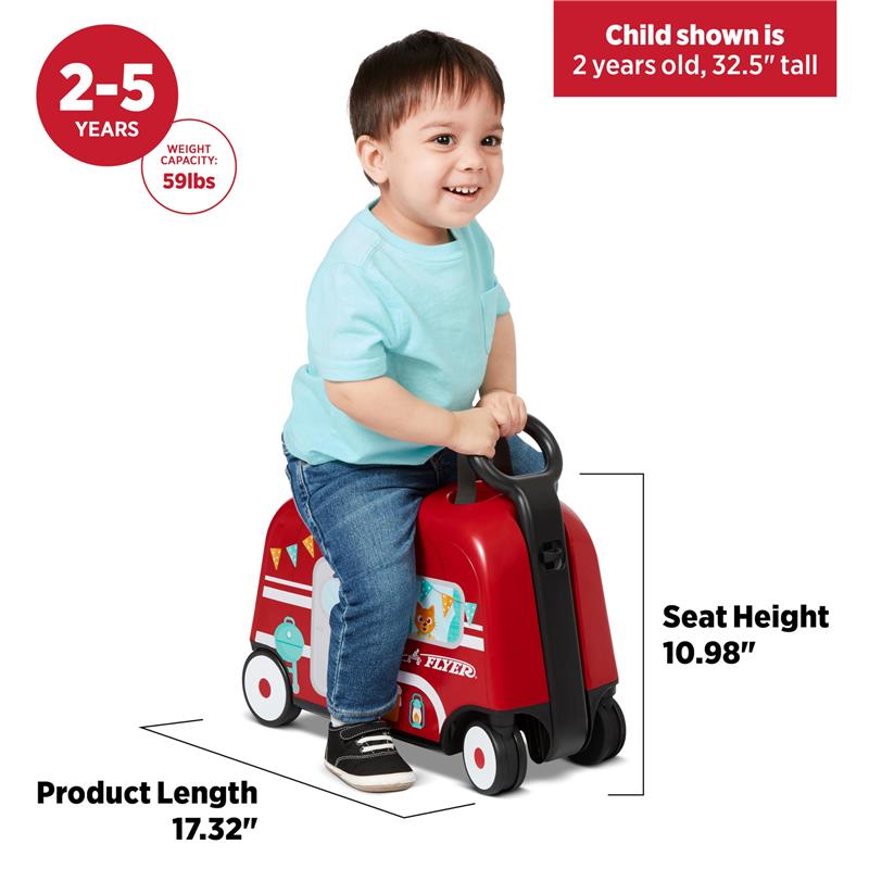 Radio Flyer - 3-in-1 Happy Traveler Camper, Ride on Toy, Toddler Carry-On Storage Image 2