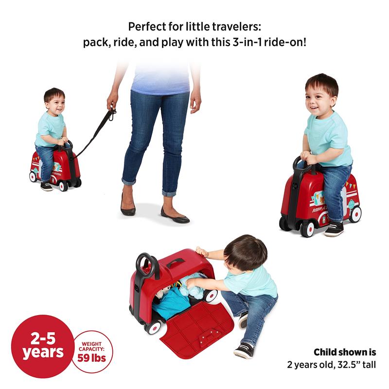 Radio Flyer - 3-in-1 Happy Traveler Camper, Ride on Toy, Toddler Carry-On Storage Image 5