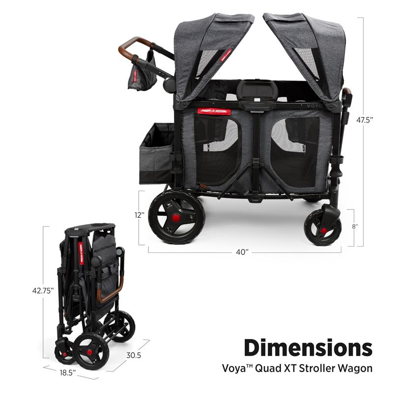 Radio Flyer - Voya XT Baby Stroller Wagon, Gray Image 4