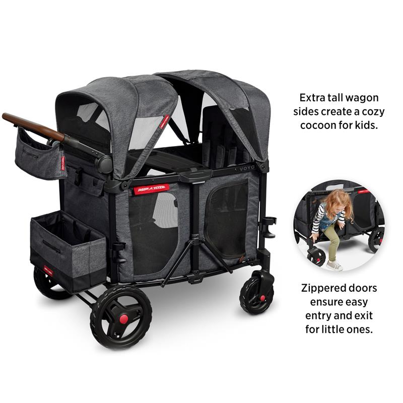 Radio Flyer - Voya XT Baby Stroller Wagon, Gray Image 6