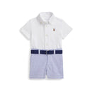 Ralph Lauren Baby - 3Pk Short-Sleeve Interlock Sport Shirt With Belt And Seersucker Short  Image 1