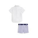 Ralph Lauren Baby - 3Pk Short-Sleeve Interlock Sport Shirt With Belt And Seersucker Short  Image 2