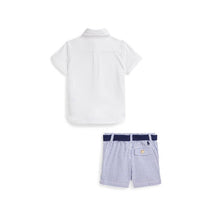 Ralph Lauren Baby - 3Pk Short-Sleeve Interlock Sport Shirt With Belt And Seersucker Short  Image 2