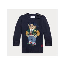 Ralph Lauren Baby - Boy Long-Sleeve Cotton Knit Back To School Bear Graphic Crewneck Sweater Image 1