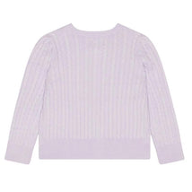 Ralph Lauren Baby Cable-Knit Cotton Cardigan, Flower Purple Image 2