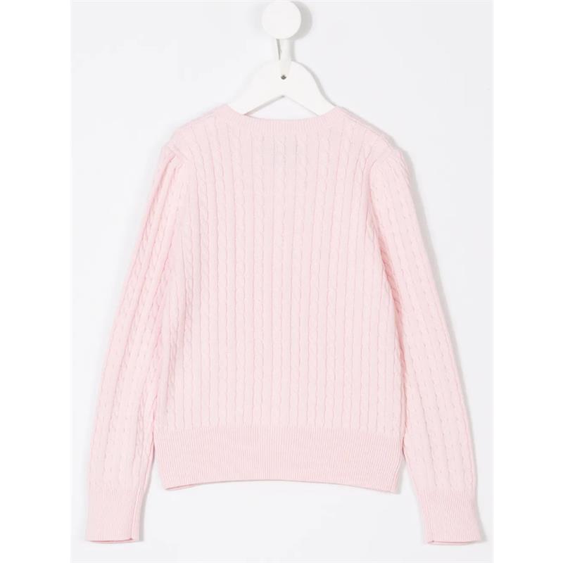 Ralph Lauren Baby Cable-Knit Cotton Cardigan, Hint Of Pink Image 2