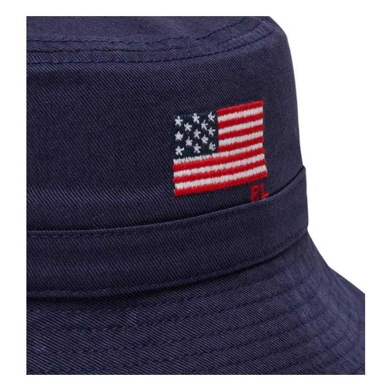 Ralph Lauren Baby - Classic New Bond Chino Flag Embroidered Loft Bucket Hat Navy Image 3
