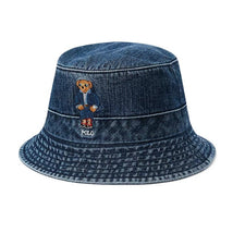 Ralph Lauren Baby - Cotton Denim Novelty Flag Bear Graphic Bucket Hat Image 1