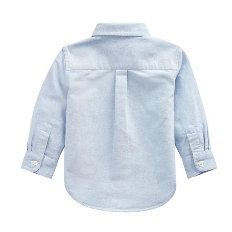 Ralph Lauren Baby Cotton Oxford Long Sleeve, Blue Image 2
